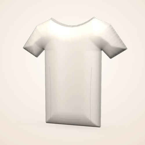 Wit T-shirt zonder bedrukking: het basisproduct (3D-voorbeeldweergave, geen foto)